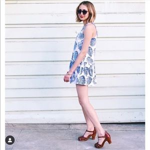 En Creme Palm print dress